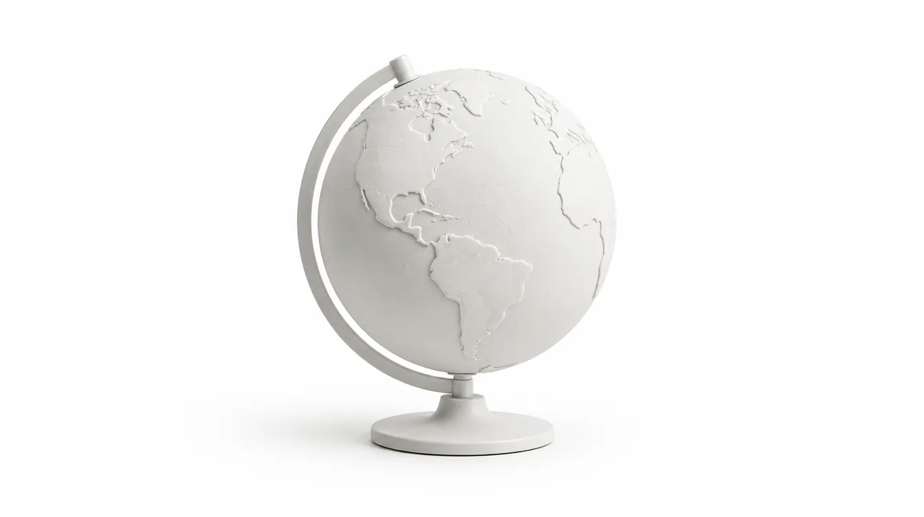 A minimalist white globe